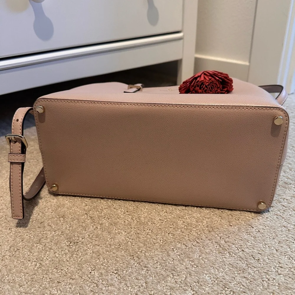 kate spade Blush Pink Leather Satchel with Red Tassel Charm - Picture 4 of 10